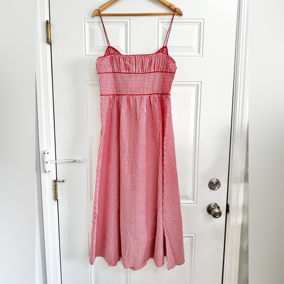 NWT Doen Belline Gingham Check Midi Dress - Picture 4 of 10